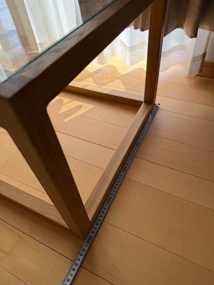 ロウヤ　ガラステーブル　ローテーブル