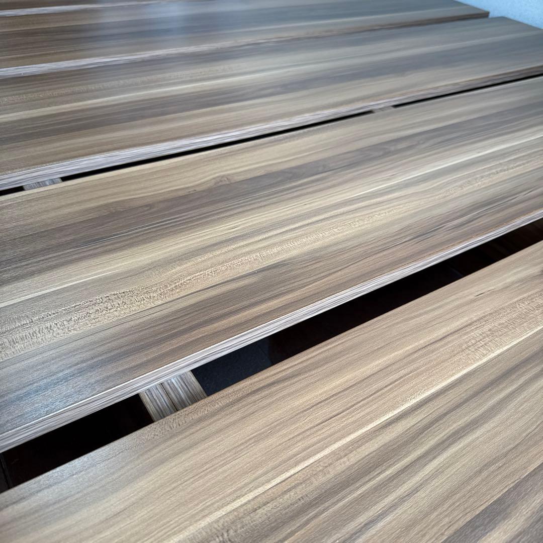 【LOWYA】【ダブルサイズ】木目調ローベッド