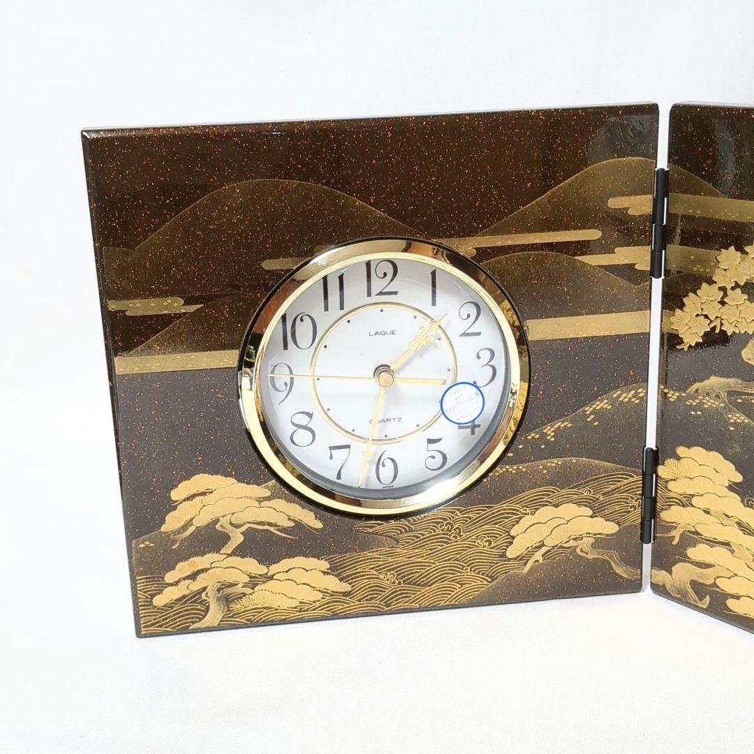 良品 置時計 屏風時計 春秋山水 鹿野漆器 - メルカリ