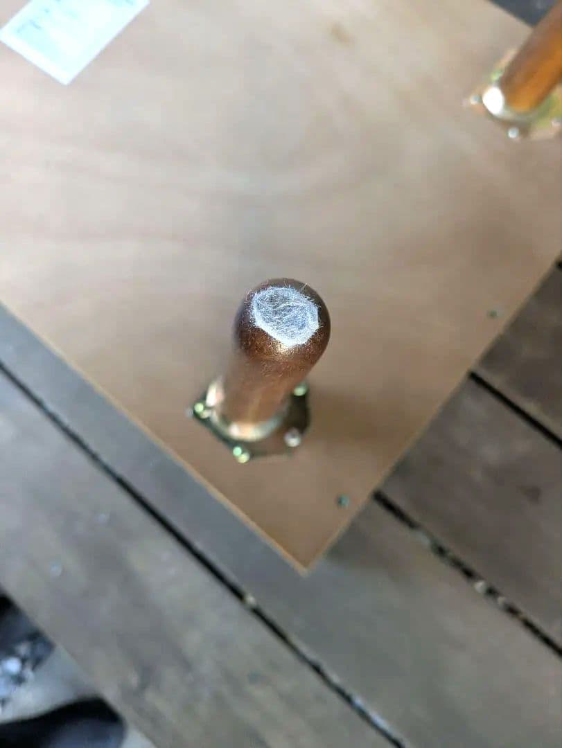 ガラステーブル　Gigi　天然木オーク材　大き目サイズ