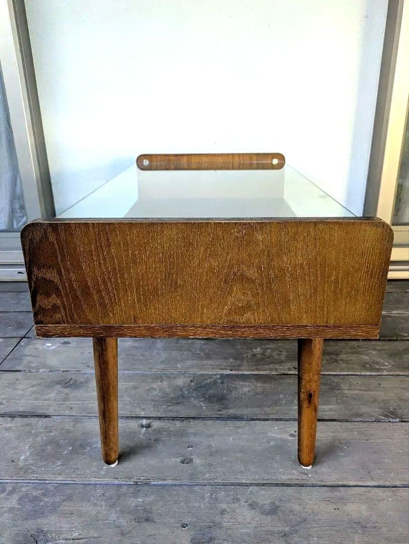 ガラステーブル　Gigi　天然木オーク材　大き目サイズ