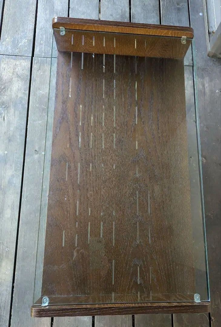 ガラステーブル　Gigi　天然木オーク材　大き目サイズ