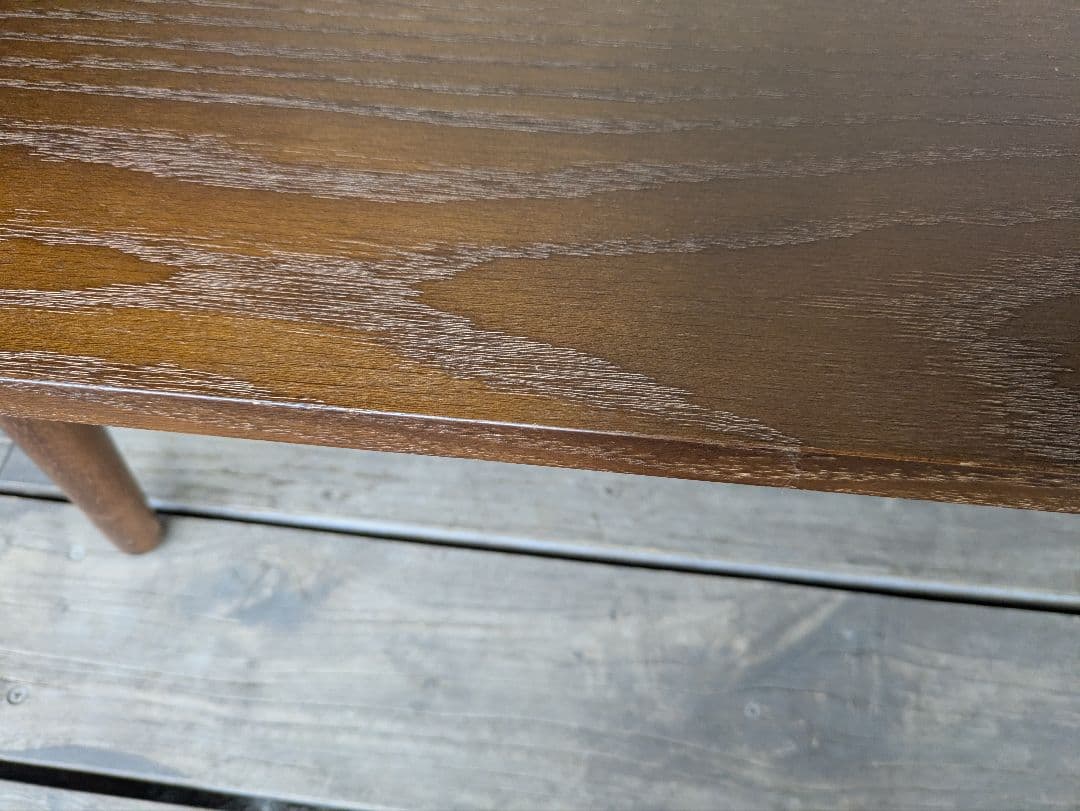 ガラステーブル　Gigi　天然木オーク材　大き目サイズ