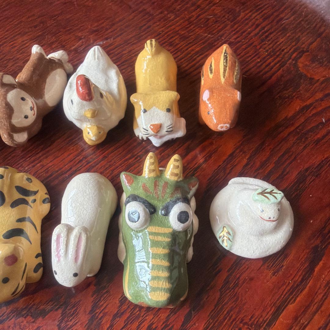 箸置き 干支 楽入窯 12個 揃い