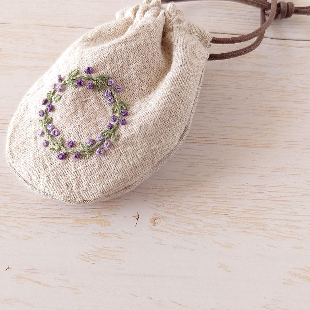 ちっちゃな巾着サシェ/詰替えタイプ【ラベンダーリース】