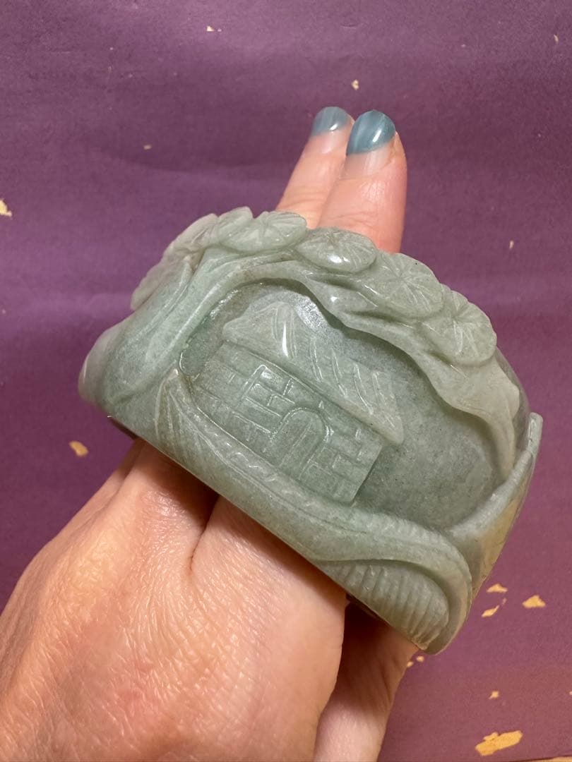 安居楽業バングル 天然石 彫刻バングル シャー太翠 | 激安通販のイー