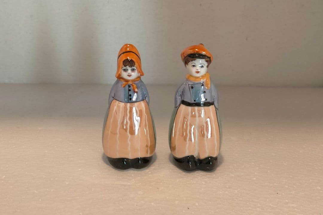 オールドノリタケ　ラスター彩　オランダ少年少女