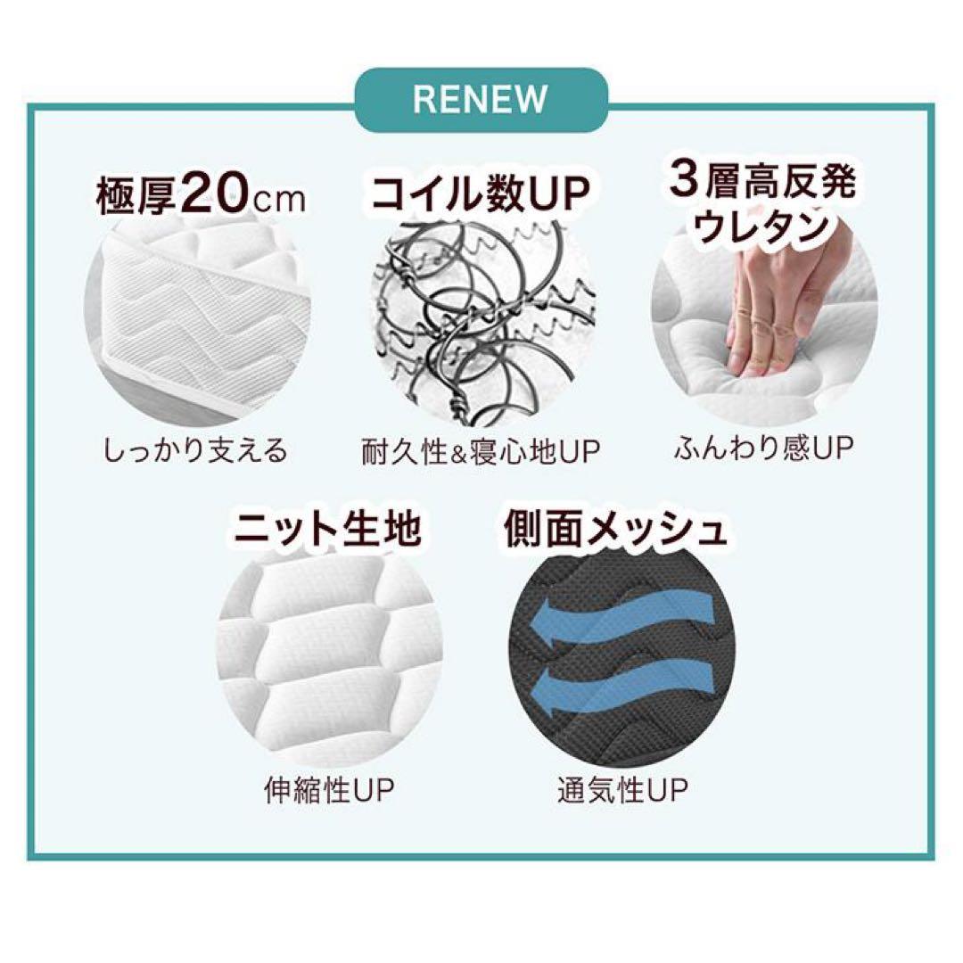 マットレス ダブル ボンネルコイルマットレス 厚み20cm コイルマットレス