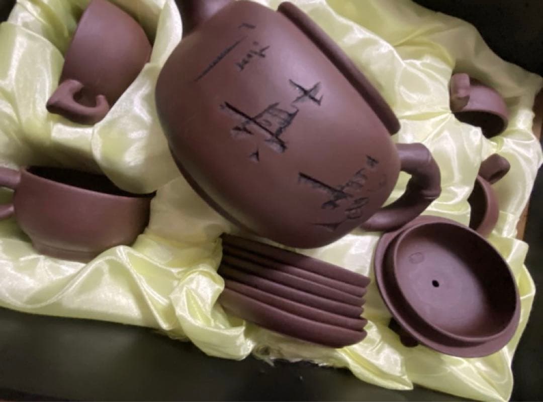 中国宜興紫砂壺 煎茶道具 茶器セット　急須 年代物 箱付