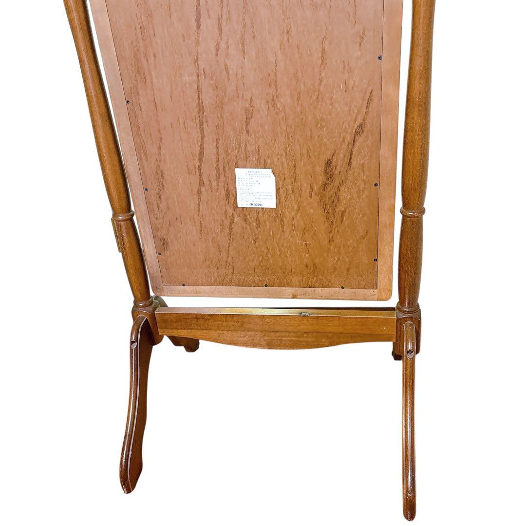 大型　特大　アンティーク 姿見 全身鏡 木製フレーム ブラウン　ヴィンテージ