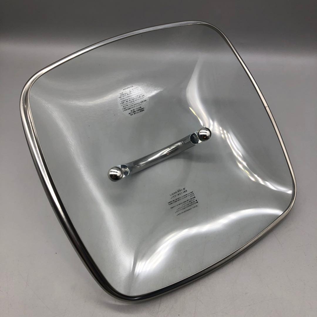 新品未使用マイヤースクエアグリルパン24cm ガラス蓋グリルプレス付き