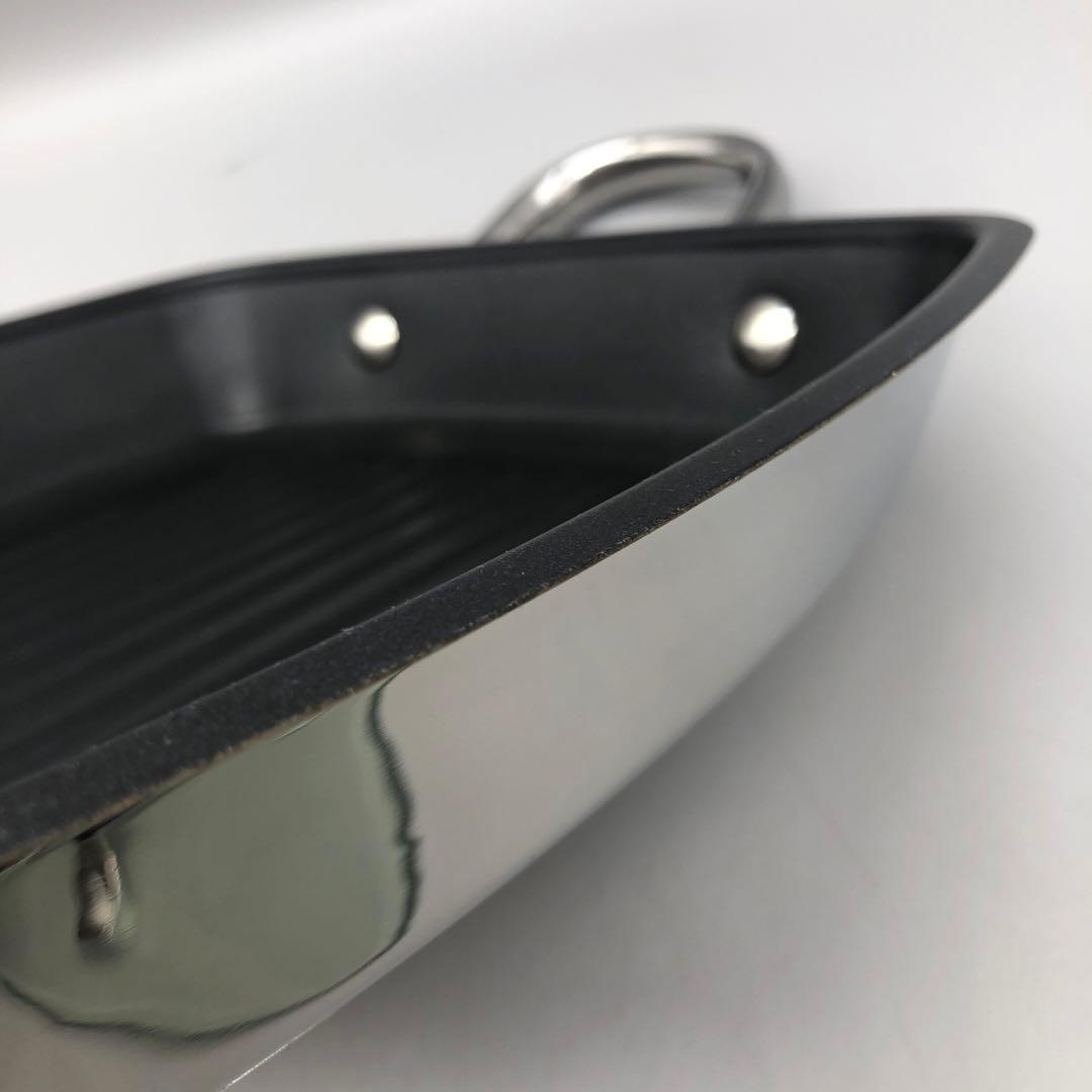 新品未使用マイヤースクエアグリルパン24cm ガラス蓋グリルプレス付き