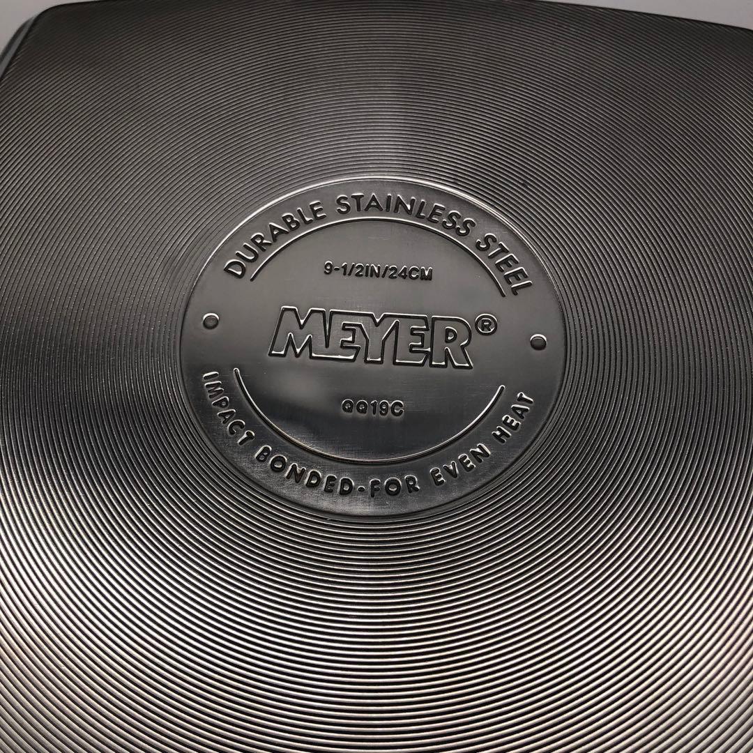 新品未使用マイヤースクエアグリルパン24cm ガラス蓋グリルプレス付き