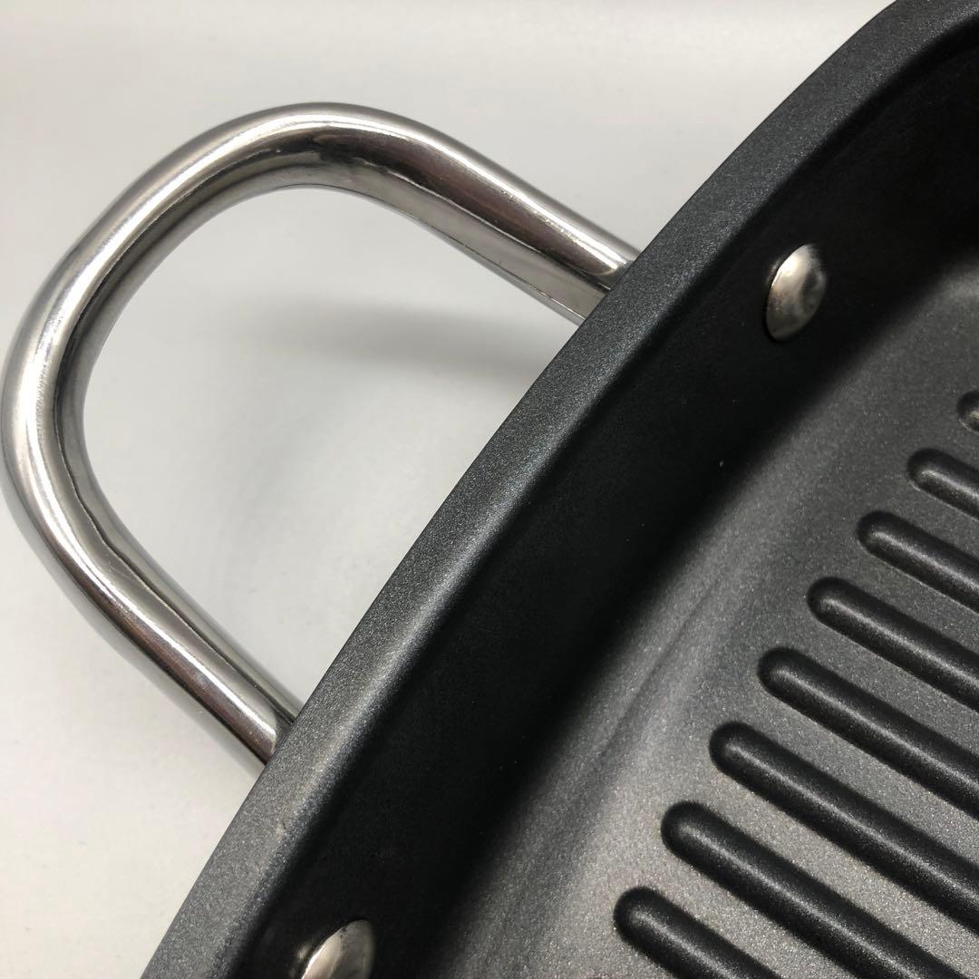 新品未使用マイヤースクエアグリルパン24cm ガラス蓋グリルプレス付き