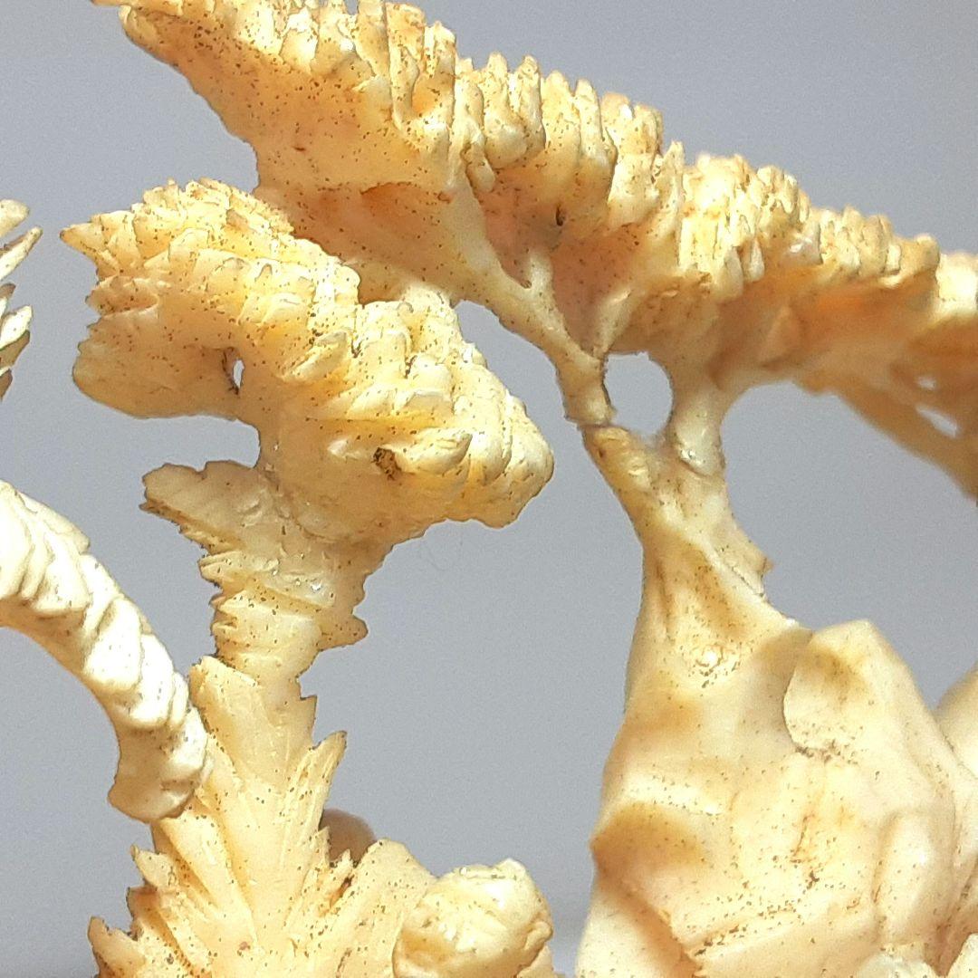 Y1183-1 高級彫刻 細密造 山水楼閣 置物 重量441.5g 横20㎝