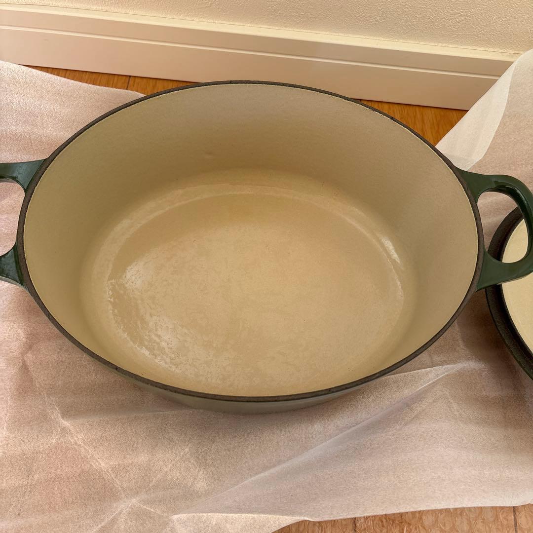 LE CREUSET グリーン 両手鍋 25cm