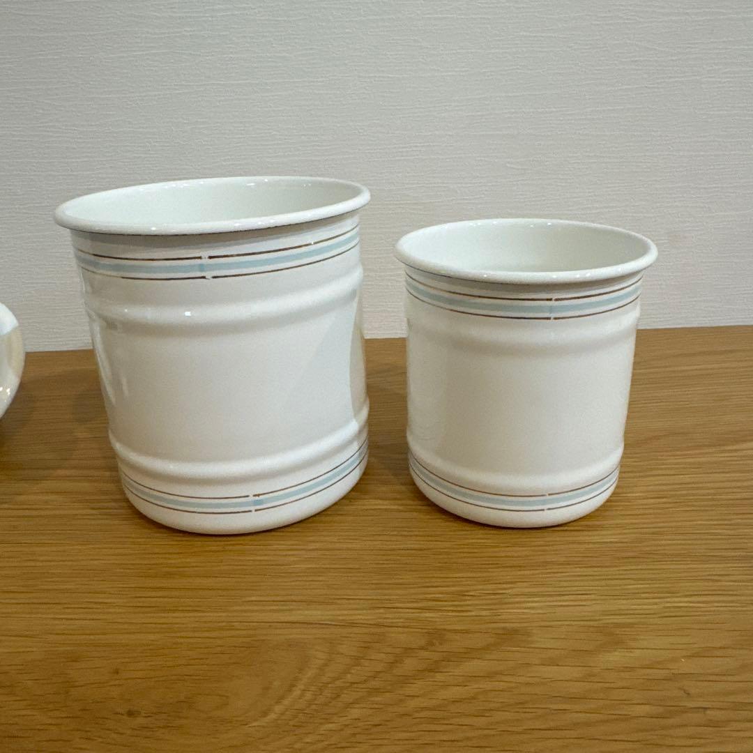 imane イマン 琺瑯 キャニスター L,Ｍサイズ　セット売り アンティーク