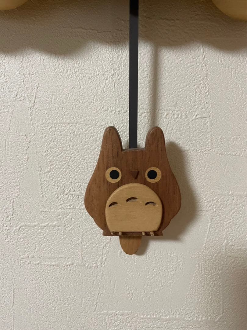 ジブリ　ねこバス手作り木製柱時計