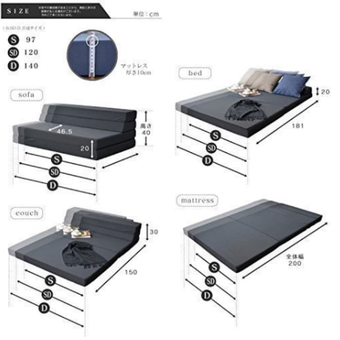高反発 マットレス ソファベッド