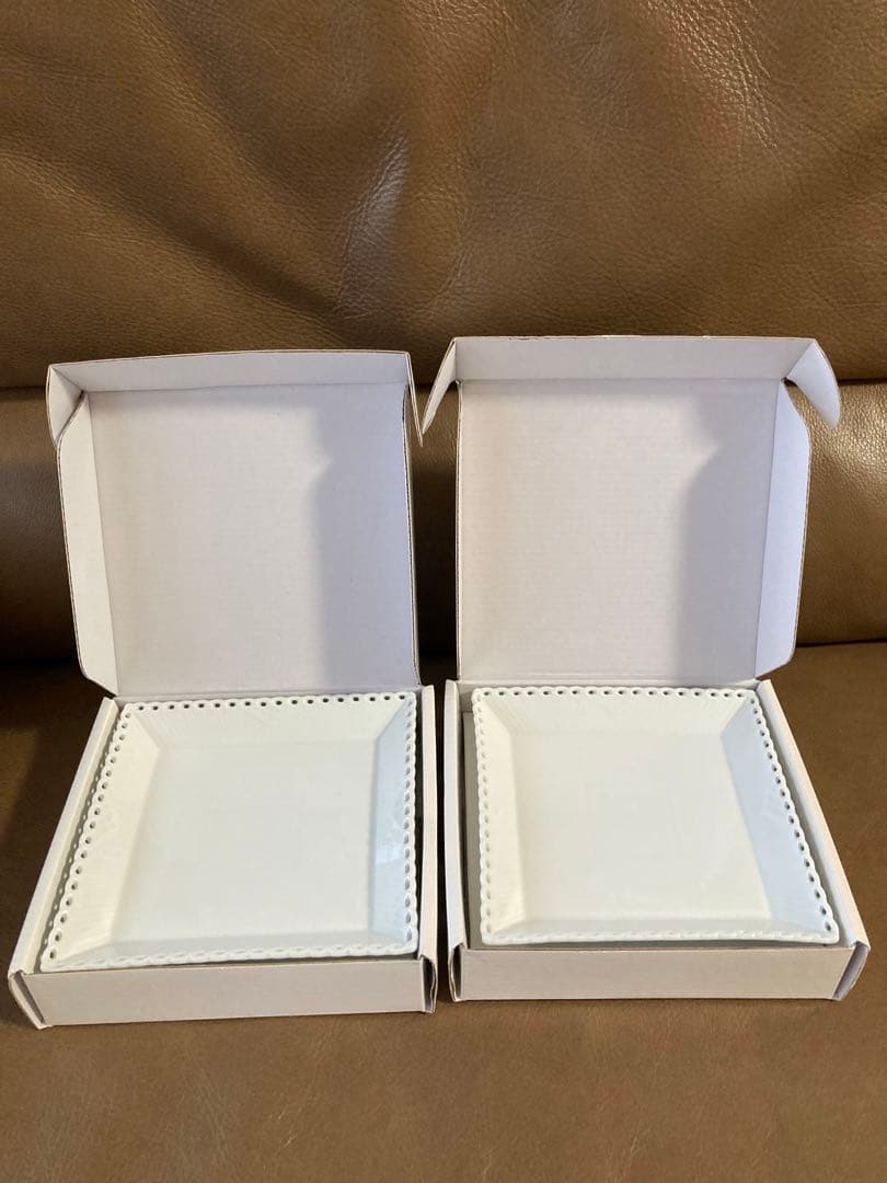 未使用 ロイヤルコペンハーゲン ホワイトフルーテッド フルレース スクエア S