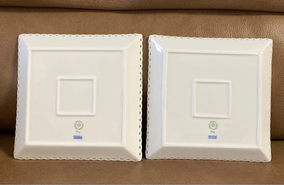 未使用 ロイヤルコペンハーゲン ホワイトフルーテッド フルレース スクエア S