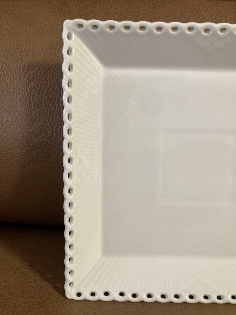 未使用 ロイヤルコペンハーゲン ホワイトフルーテッド フルレース スクエア S