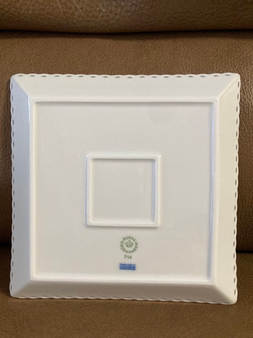 未使用 ロイヤルコペンハーゲン ホワイトフルーテッド フルレース スクエア S