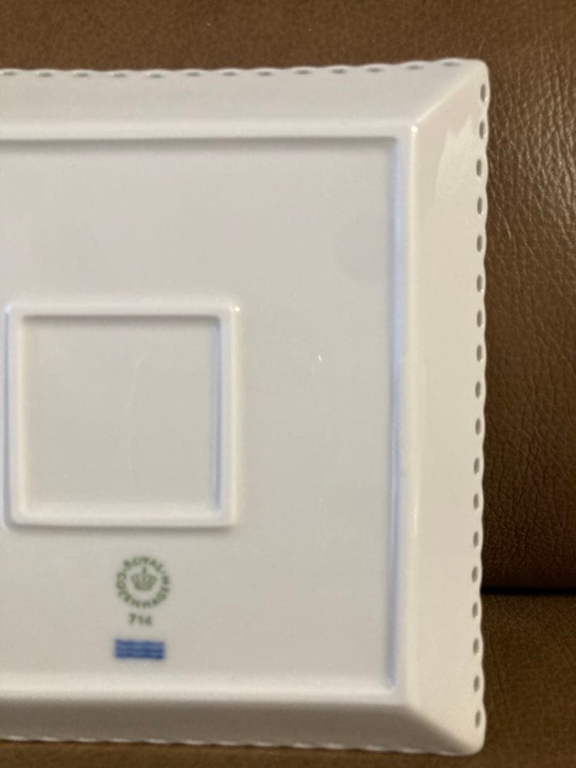 未使用 ロイヤルコペンハーゲン ホワイトフルーテッド フルレース スクエア S