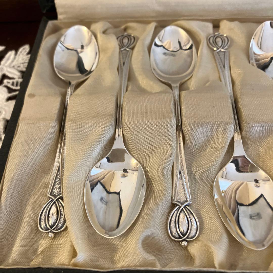 英国アンティーク　純銀リバティ　コーヒースプーンセット