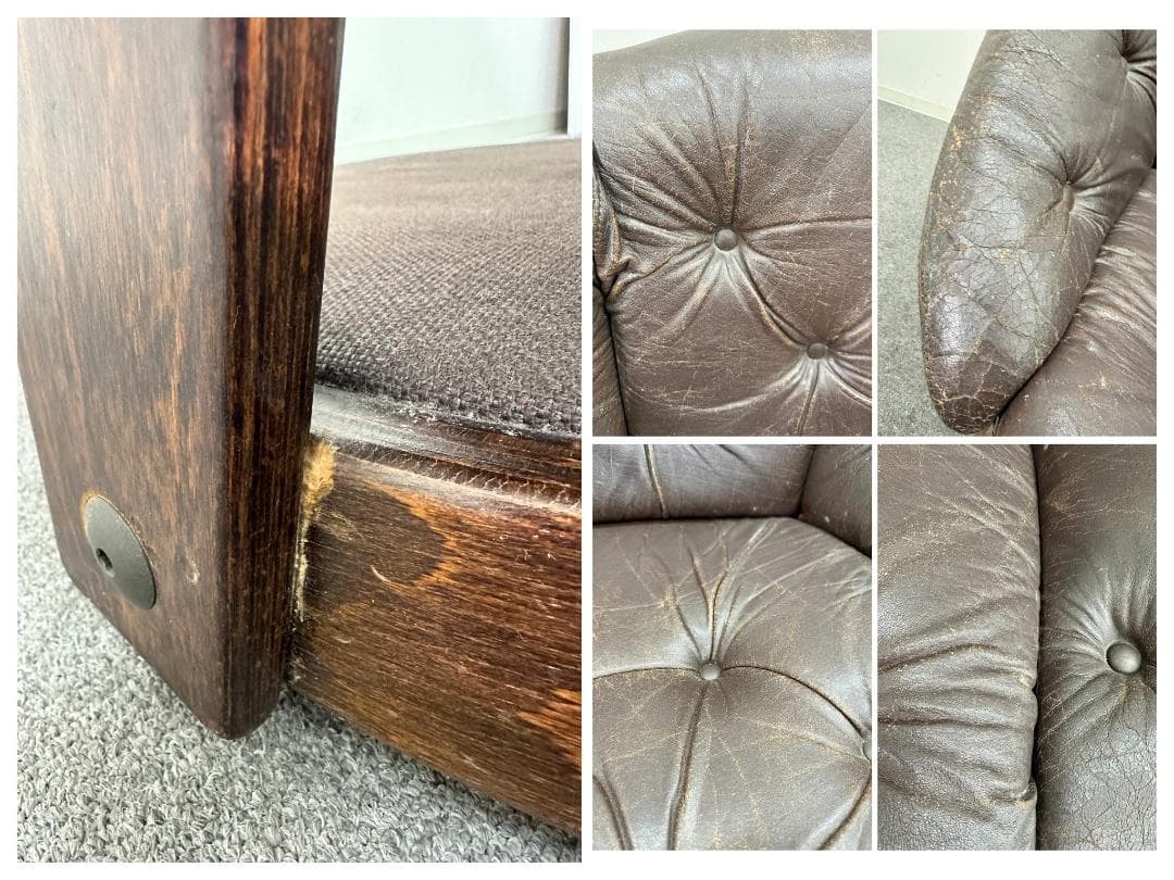 70's北欧ヴィンテージ■Convair回転ラウンジチェア　レザー　ノルウェー