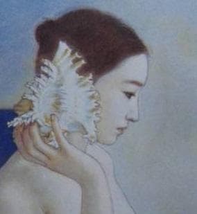 高塚省吾、【潮騒】、希少な額装用画集より、新品額装付、状態良好