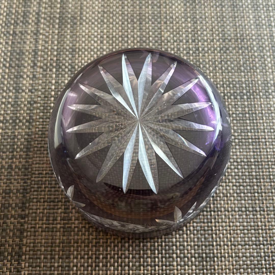 【新品未使用】江戸切子　小鉢　食器　紫　大友精三　作家　東京都伝統工芸品