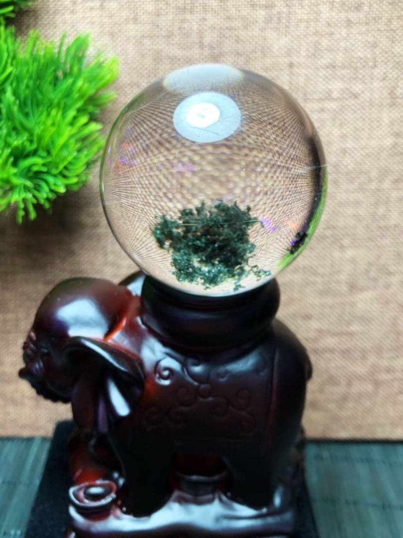 ⭐︎【極上品】天然 グリーンガーデン クォーツ 置物 57.3mm