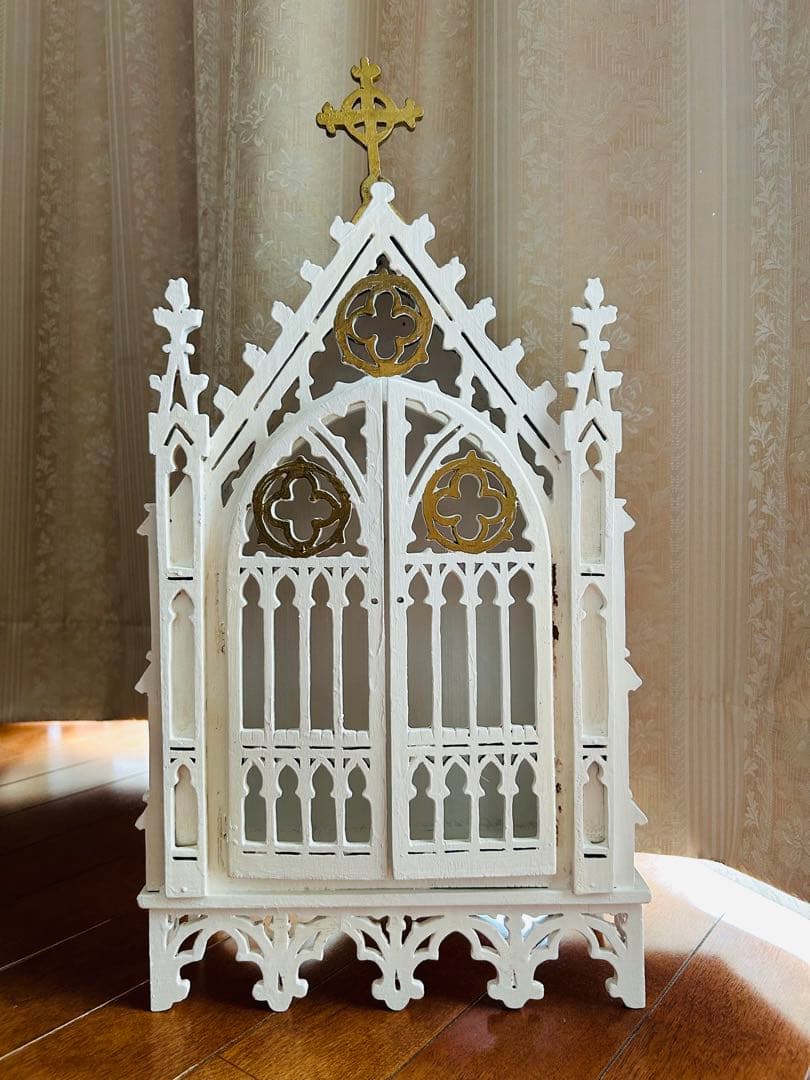 【超希少】✞ゴシック様式祭壇＋マリア像2体＋天使像　カトリック