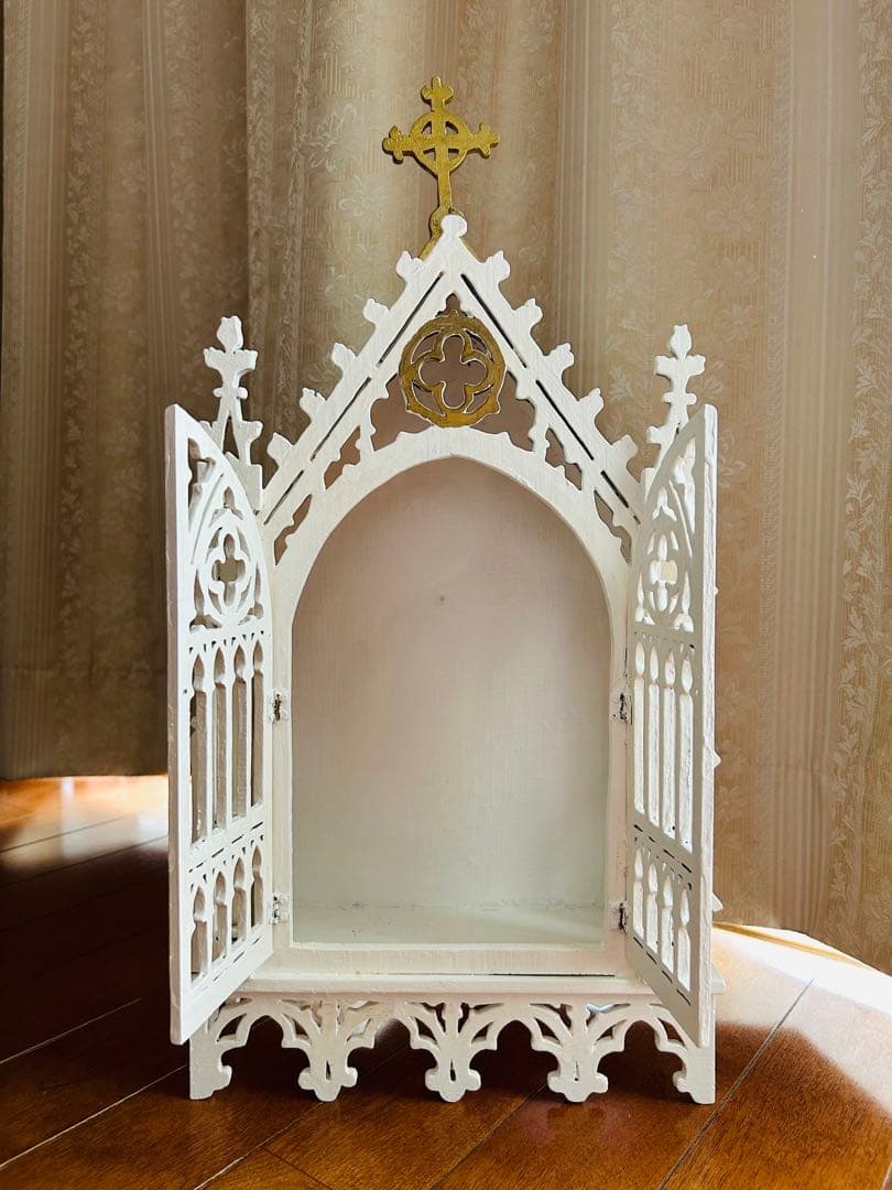 【超希少】✞ゴシック様式祭壇＋マリア像2体＋天使像　カトリック