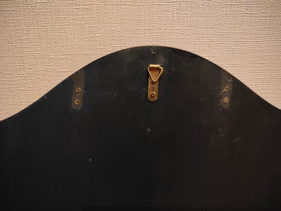 トールペイント 壁掛け鏡 ウォールミラー 手描き ハンドペイント 木製 バラ