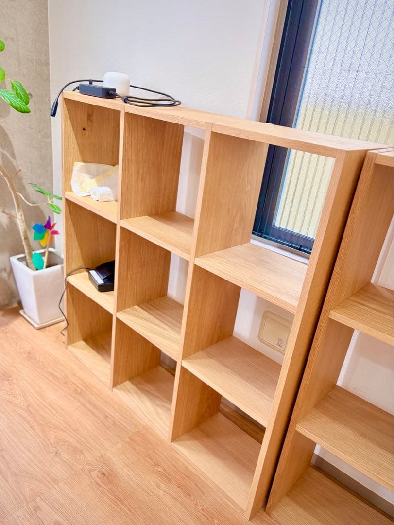 無印良品 スタッキングシェルフ（3段×3列 オーク） 2つセット