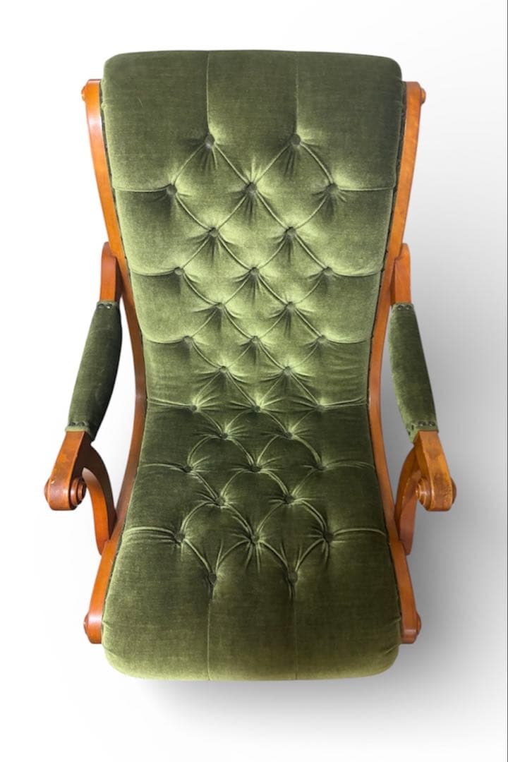 横浜ダニエル アームチェア ヴィンテージ グリーン 木製 1人掛け