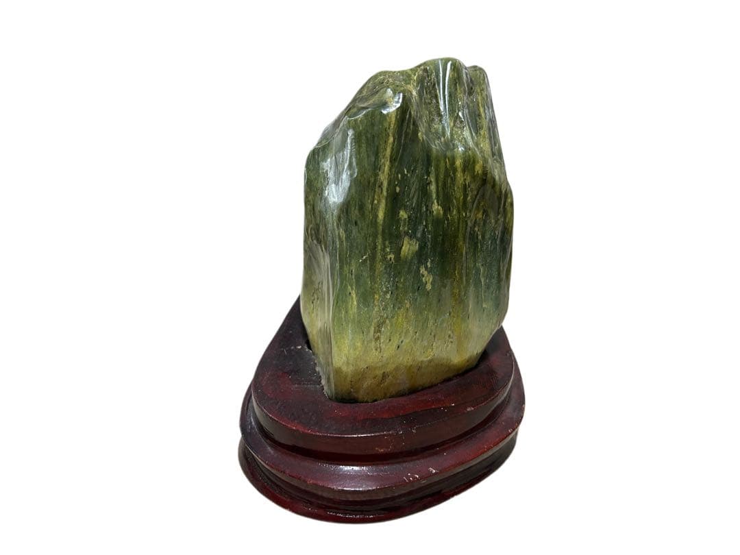 翡翠 天然ネフライト 鑑別保証書付 置き物 天然石 鑑賞石 置物 飾石