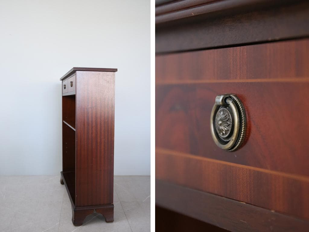 英国アンティーク木製ブックシェルフ/本棚/食器棚/飾り棚/収納ラック92