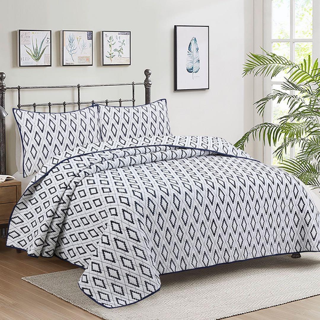 キルトベッドカバー3点セット綿マルチカバー キルティング 201