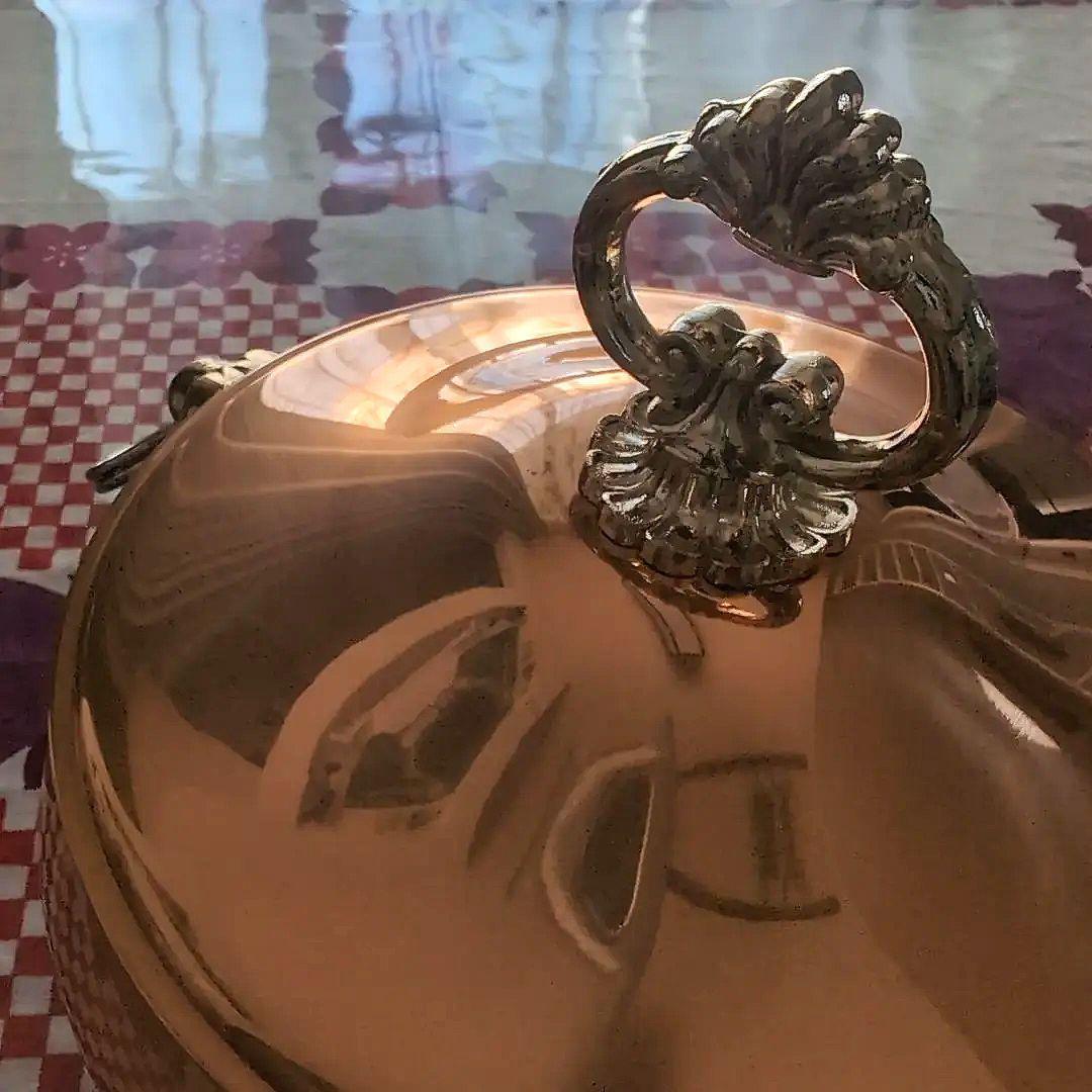 純銅製　インテリアポット　ライオンヘッド　両手鍋　鍋