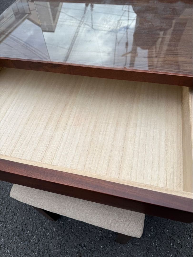 高野木工　レッチェ80 ドレッサー　化粧台　ウォールナット無垢材　椅子付き