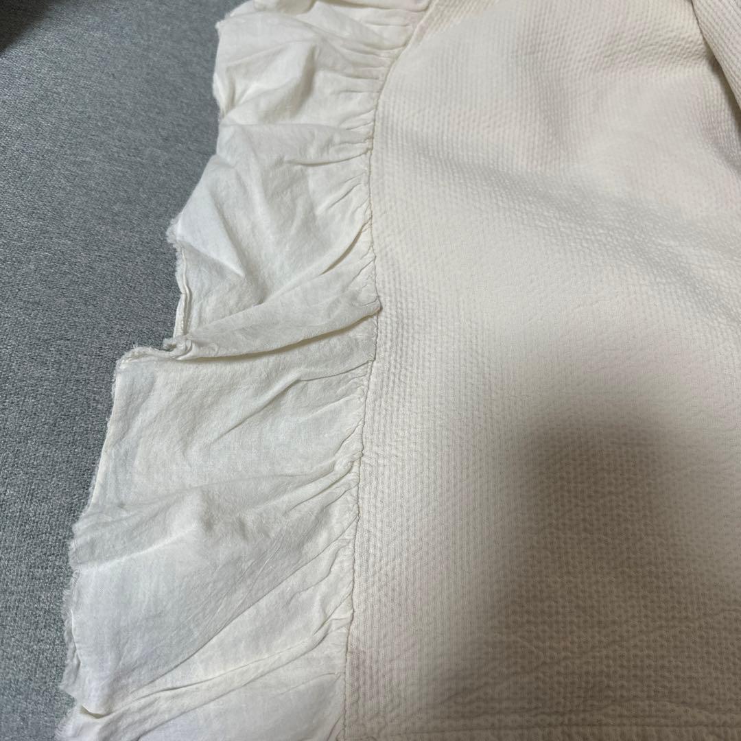 【美品】ZARA ザラホーム　ベッドスプレッド　フリル　ベージュ