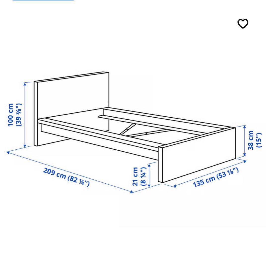 【IKEA】MALM マルベッドフレーム ロンセット120x200 すのこ有。