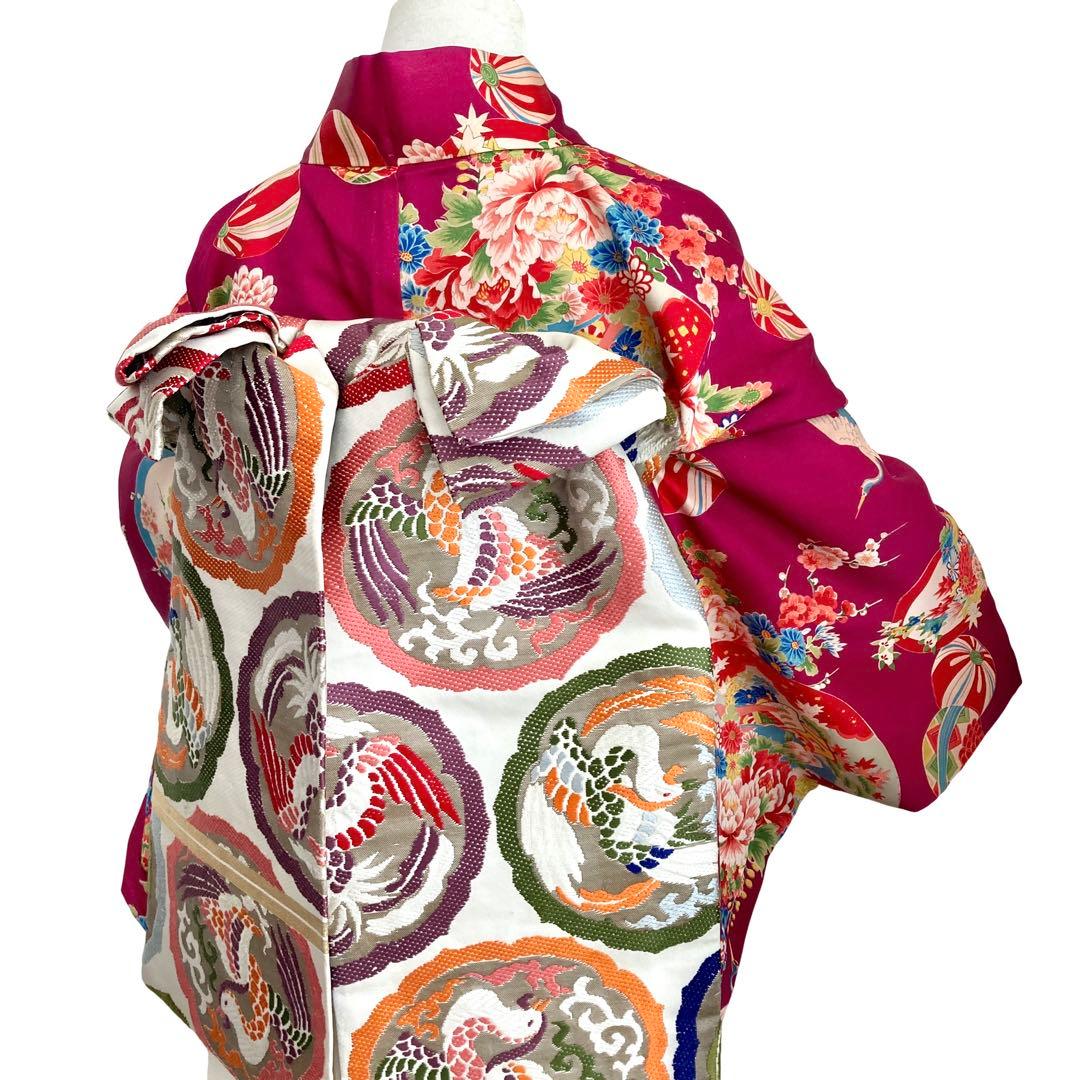 アンティーク 女の子 鶴 子供着物 七五三 アンティーク着物 NO44