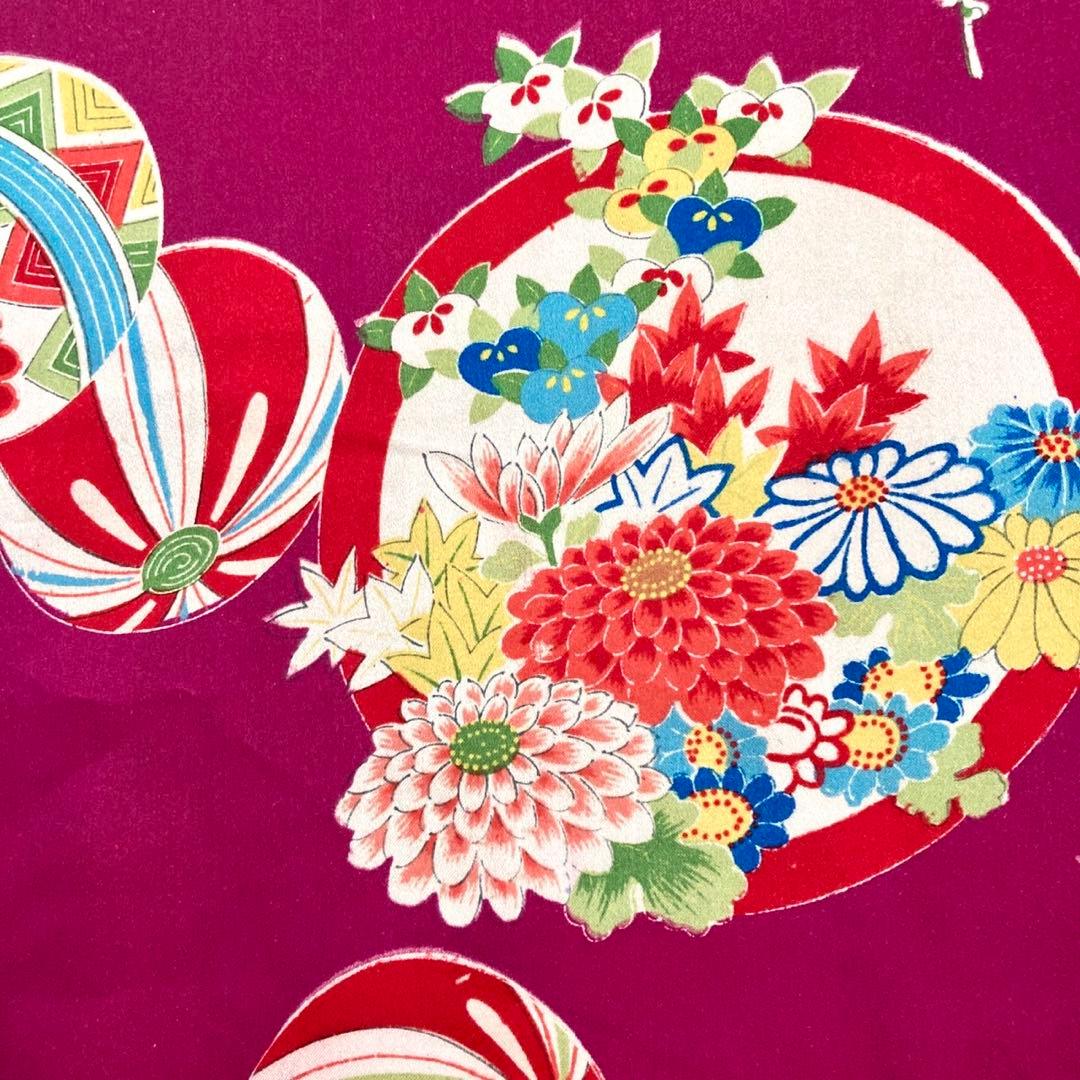 アンティーク 女の子 鶴 子供着物 七五三 アンティーク着物 NO44