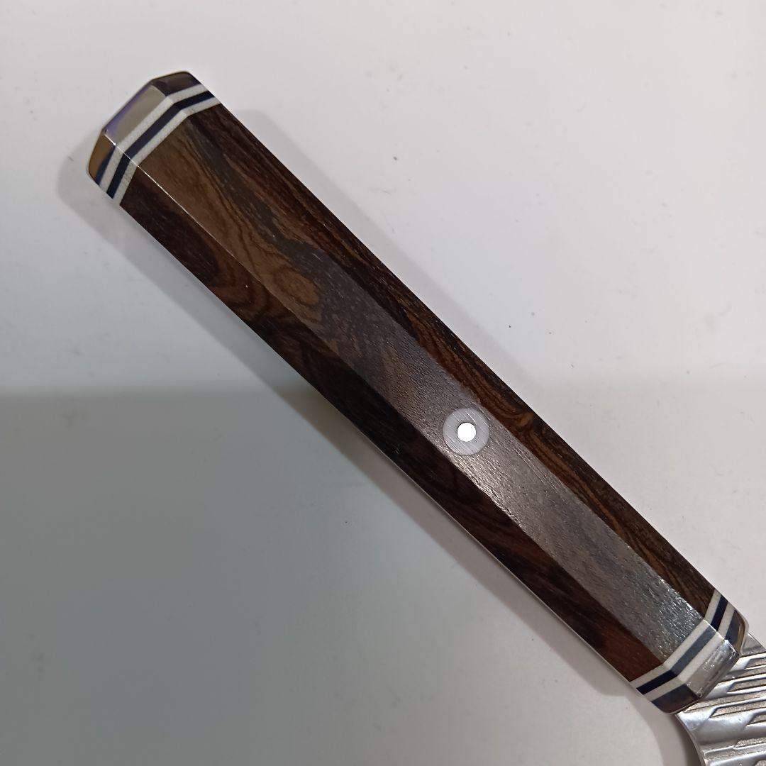 鬼反り切付型 V金10号 9層ダマスカス 牛刀 万能 包丁 24cm 黒檀八角柄