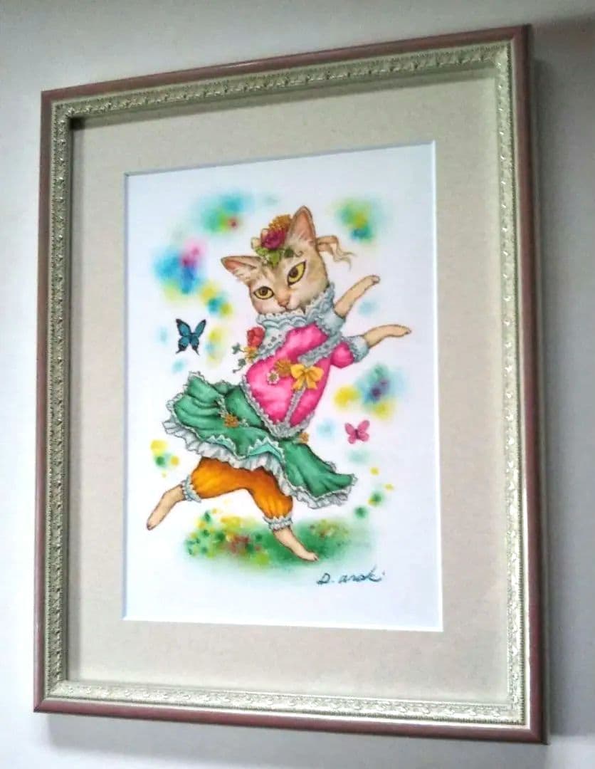 【原画】『シンディー』（猫　シンガプーラ　絵画　パステル画） 原画】『シンディー』（猫シンガプーラ絵画パステル画）