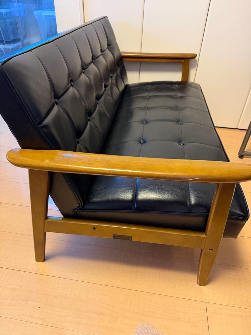 カリモク60 kチェア 2シーター ブラック 椅子 ダイニング ソファ